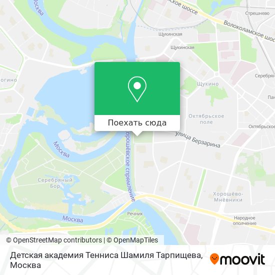 Карта Детская академия Тенниса Шамиля Тарпищева