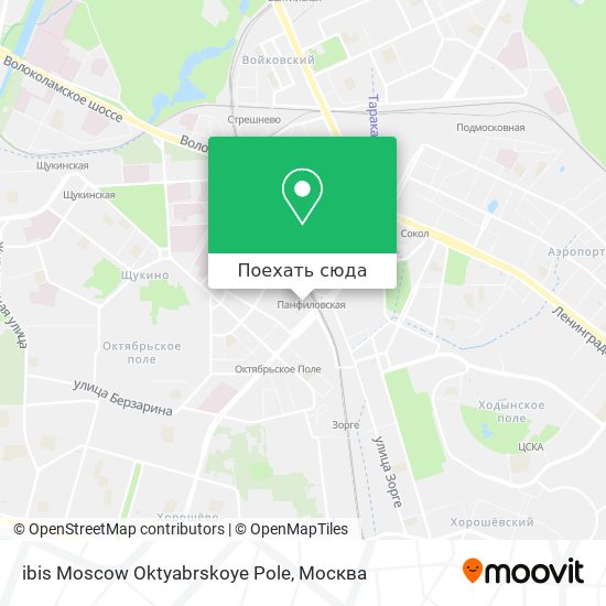 Карта ibis Moscow Oktyabrskoye Pole
