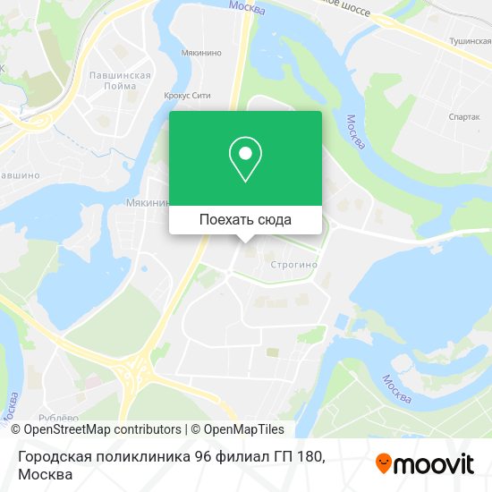 Карта Городская поликлиника 96 филиал ГП 180