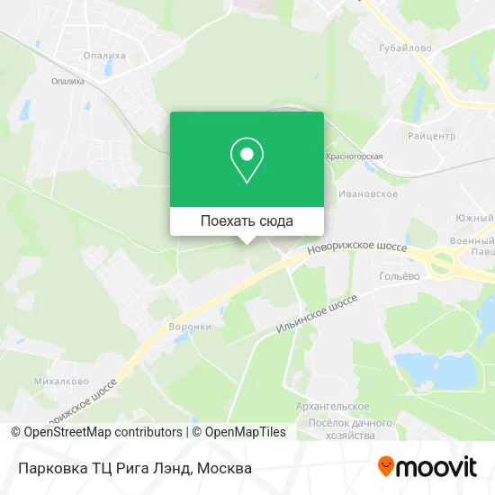 Карта Парковка ТЦ Рига Лэнд