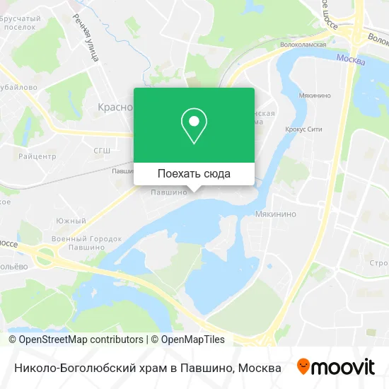 Карта Николо-Боголюбский храм в Павшино