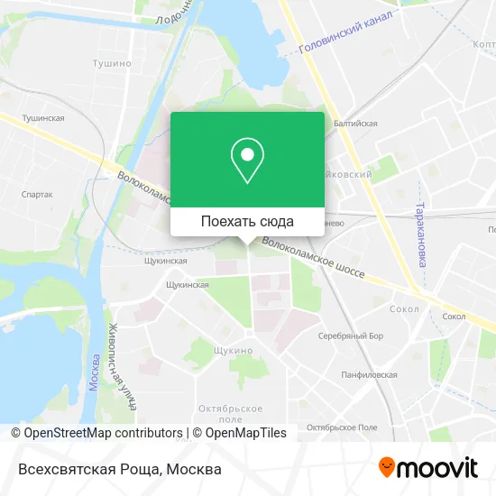 Карта Всехсвятская Роща