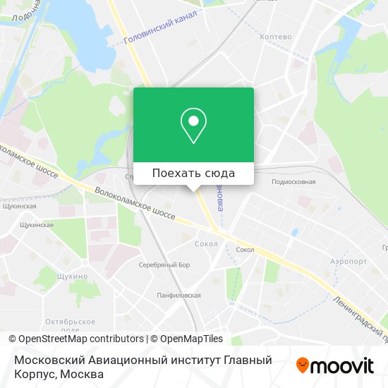 Карта Московский Авиационный институт Главный Корпус