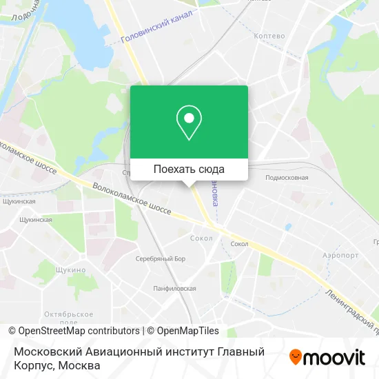 Карта Московский Авиационный институт Главный Корпус