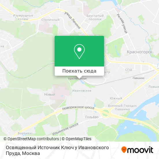 Карта Освященный Источник Ключ у Ивановского Пруда