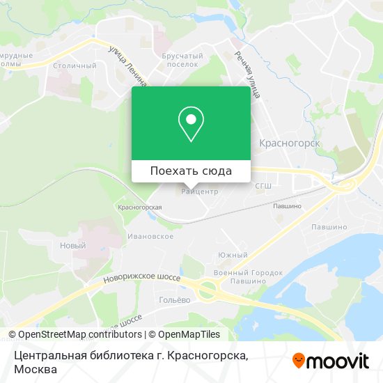Карта Центральная библиотека г. Красногорска