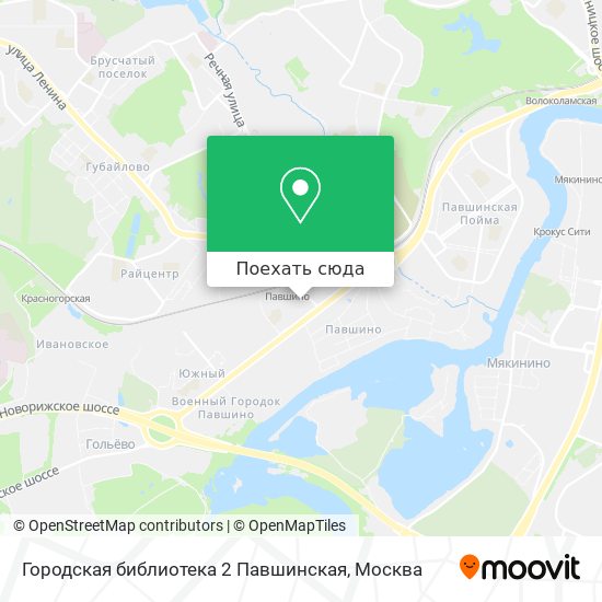 Карта Городская библиотека 2 Павшинская