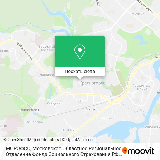 Карта МОРОФСС, Московское Областное Региональное Отделение Фонда Социального Страхования РФ