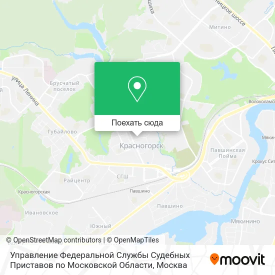 Карта Управление Федеральной Службы Судебных Приставов по Московской Области