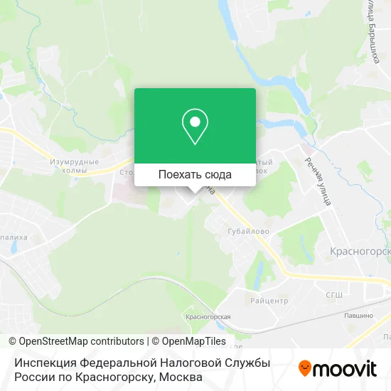 Карта Инспекция Федеральной Налоговой Службы России по Красногорску