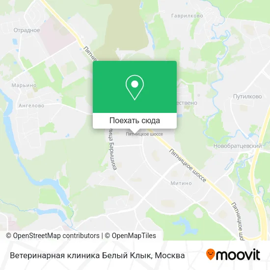 Карта Ветеринарная клиника Белый Клык