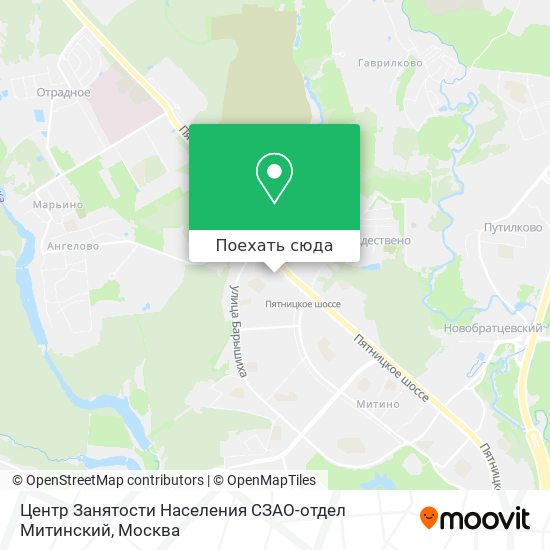Карта Центр Занятости Населения СЗАО-отдел Митинский