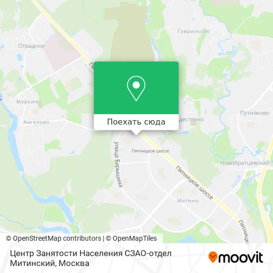 Карта Центр Занятости Населения СЗАО-отдел Митинский