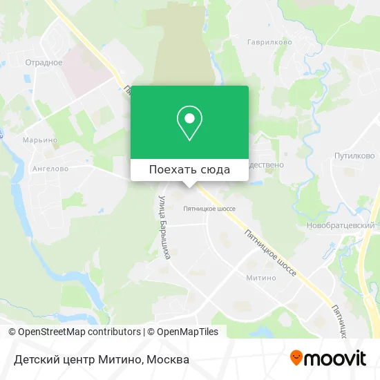 Карта Детский центр Митино