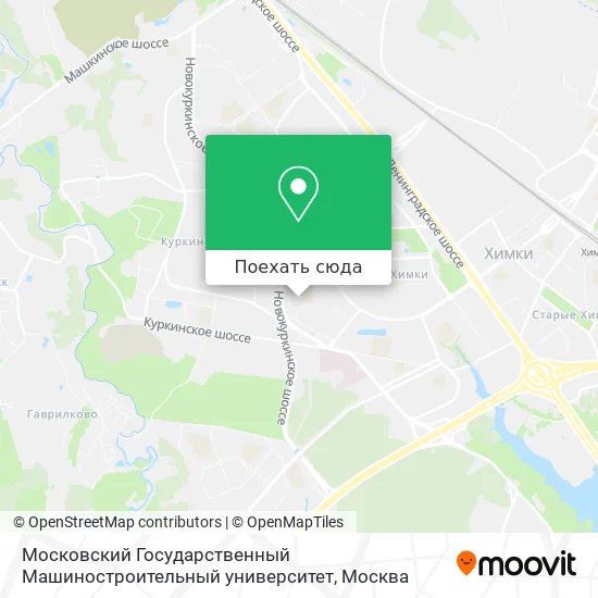 Карта Московский Государственный Машиностроительный университет