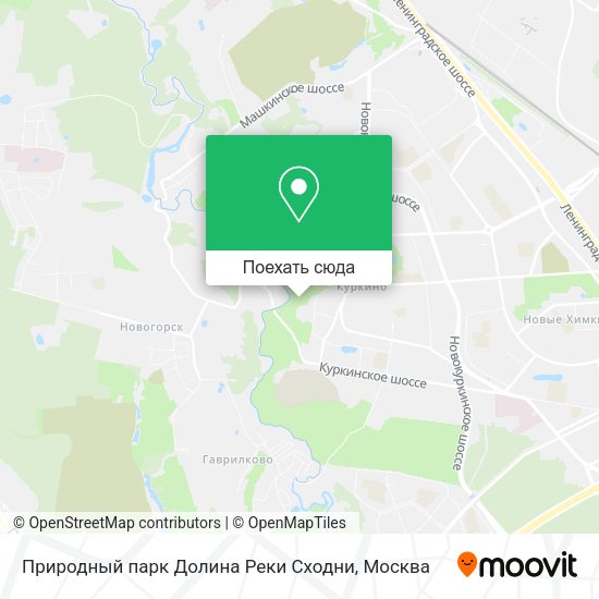 Карта Природный парк Долина Реки Сходни