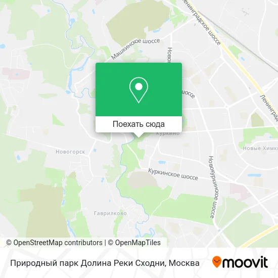 Карта Природный парк Долина Реки Сходни