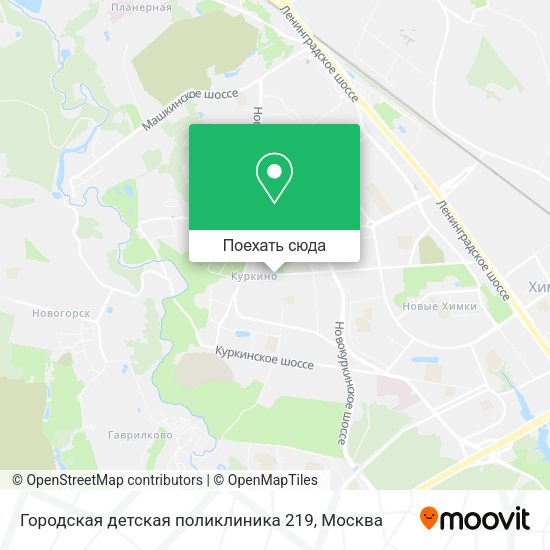 Карта Городская детская поликлиника 219