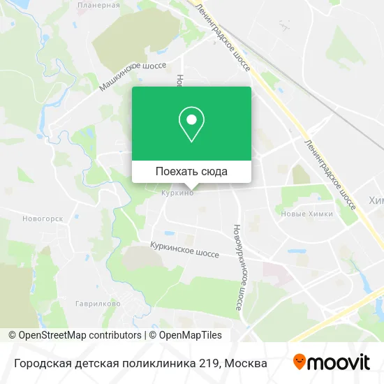 Карта Городская детская поликлиника 219