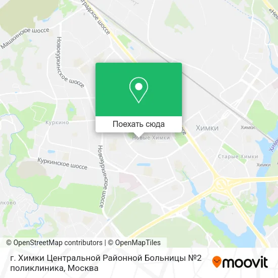 Карта г. Химки Центральной Районной Больницы №2 поликлиника