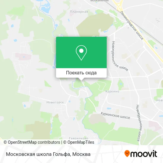 Карта Московская школа Гольфа