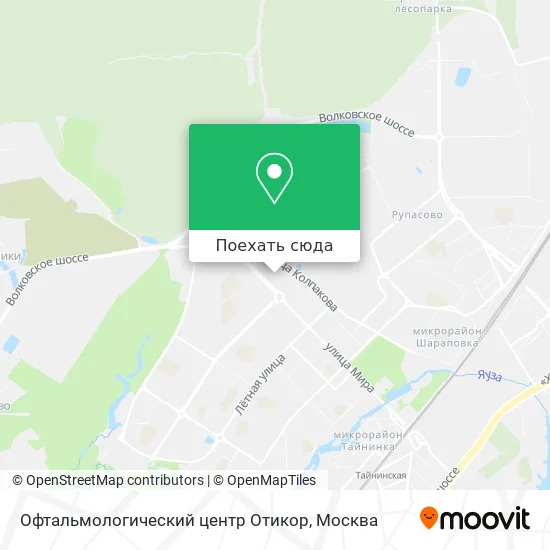 Карта Офтальмологический центр Отикор