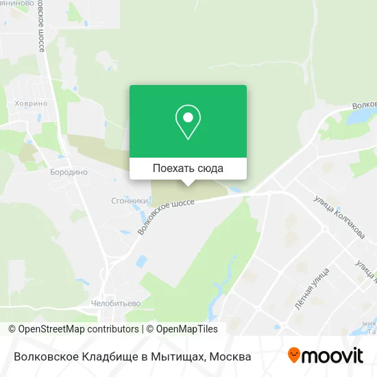 Карта Волковское Кладбище в Мытищах