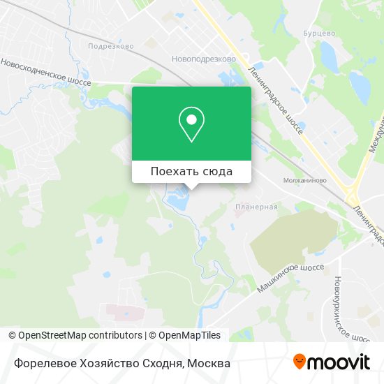 Карта Форелевое Хозяйство Сходня