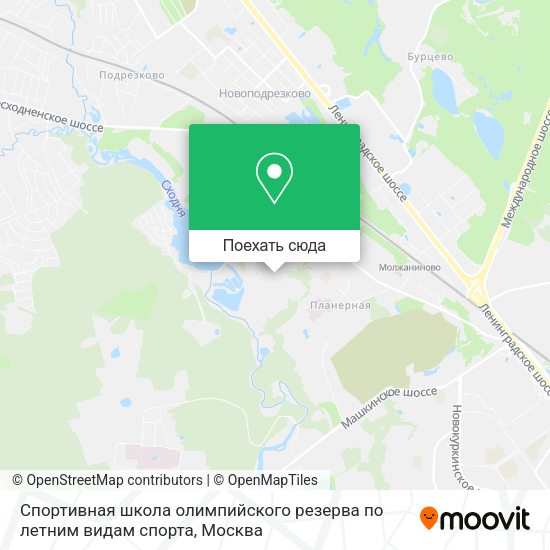 Карта Спортивная школа олимпийского резерва по летним видам спорта