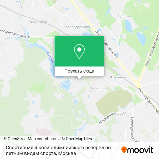 Карта Спортивная школа олимпийского резерва по летним видам спорта