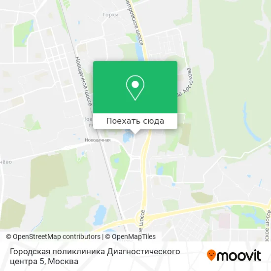 Карта Городская поликлиника Диагностического центра 5