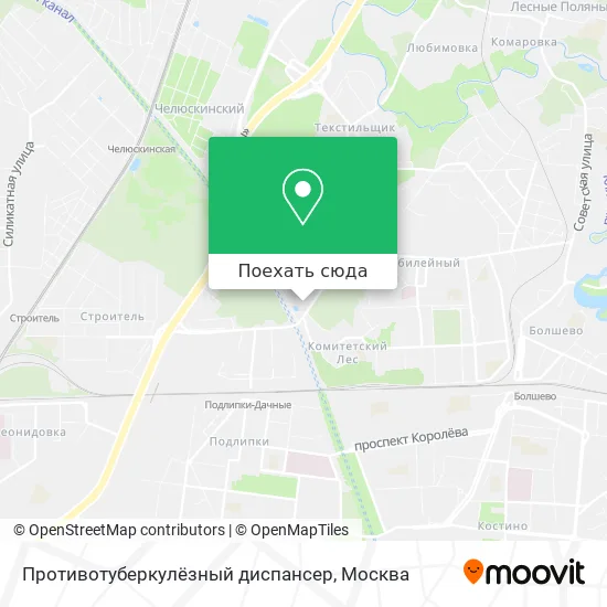Карта Противотуберкулёзный диспансер