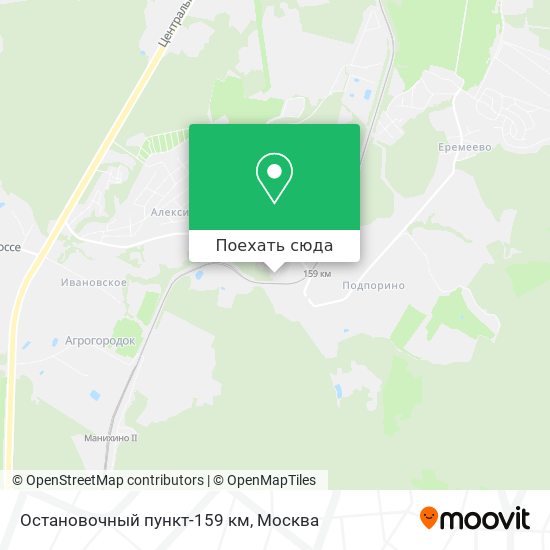 Карта Остановочный пункт-159 км