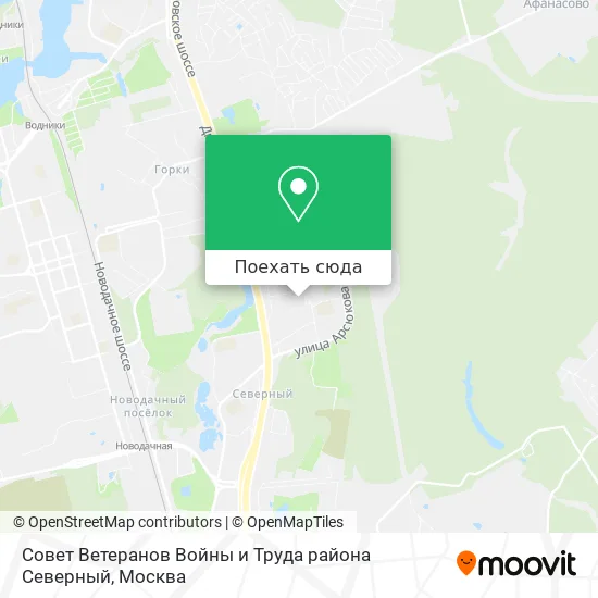 Карта Совет Ветеранов Войны и Труда района Северный