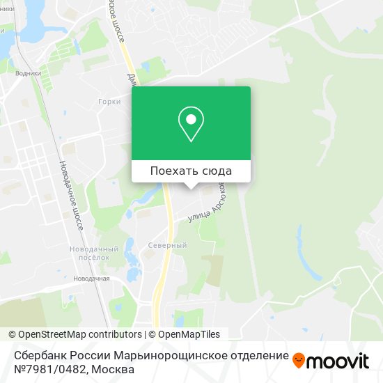 Карта Сбербанк России Марьинорощинское отделение №7981 / 0482