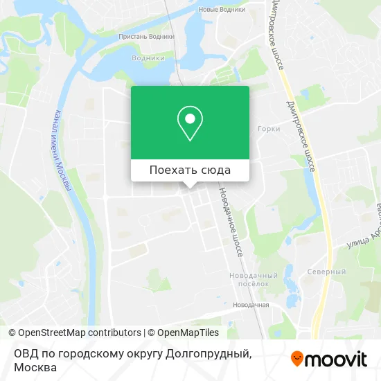 Карта ОВД по городскому округу Долгопрудный