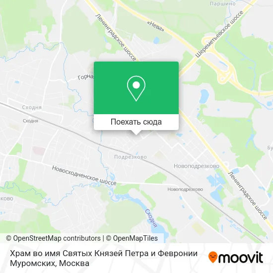 Карта Храм во имя Святых Князей Петра и Февронии Муромских