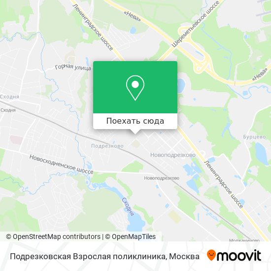 Карта Подрезковская Взрослая поликлиника