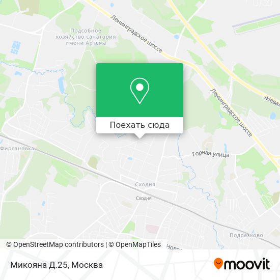 Карта Микояна Д.25