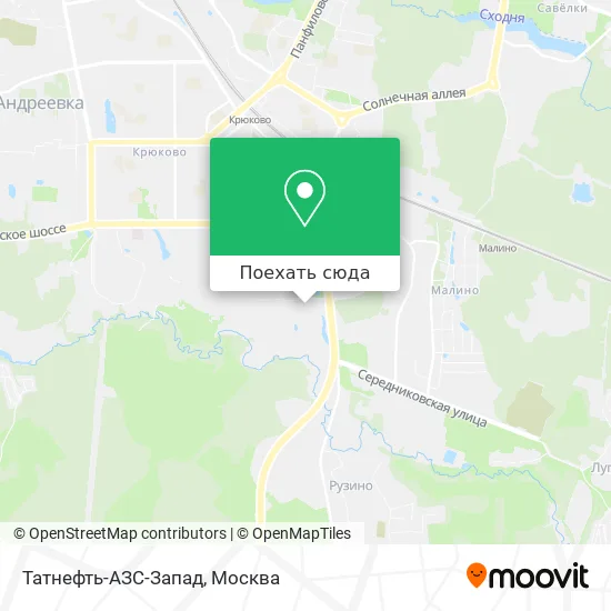 Карта Татнефть-АЗС-Запад