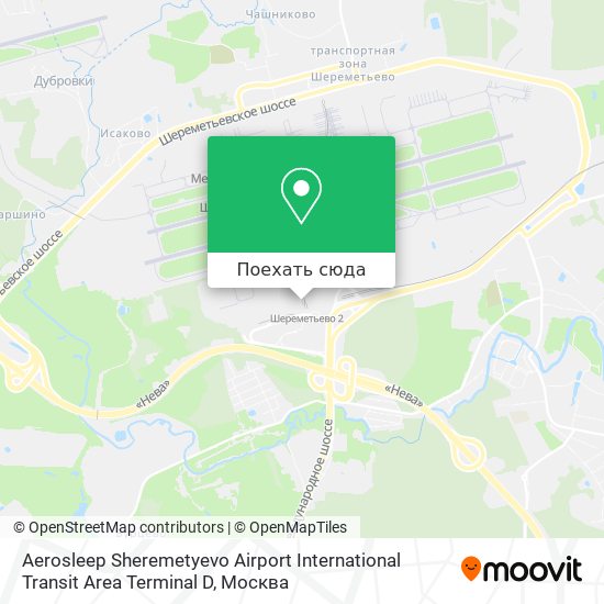 Карта Aerosleep Sheremetyevo Airport International Transit Area Terminal D