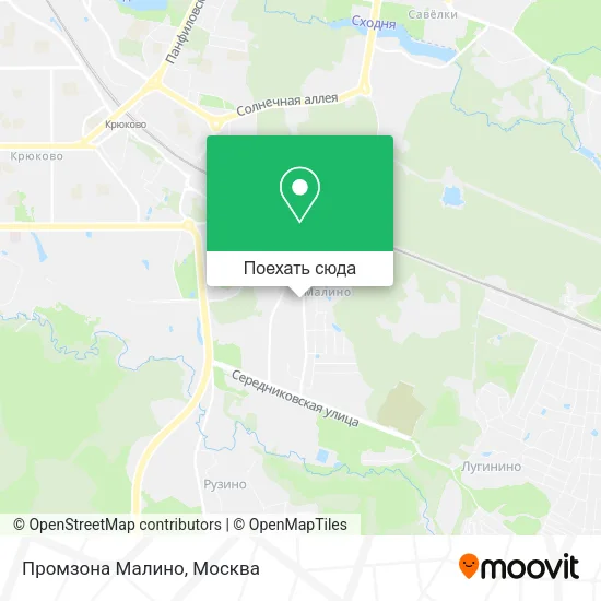 Карта Промзона Малино