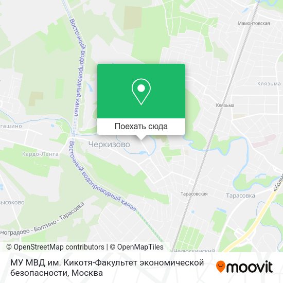 Карта МУ МВД им. Кикотя-Факультет экономической безопасности