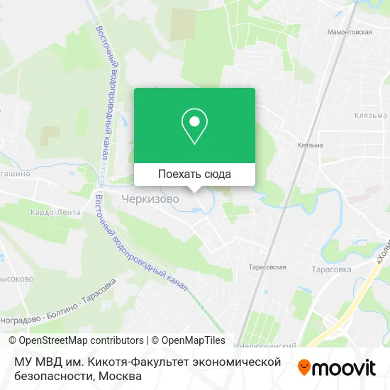 Карта МУ МВД им. Кикотя-Факультет экономической безопасности