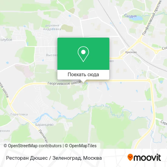 Карта Ресторан Дюшес / Зеленоград