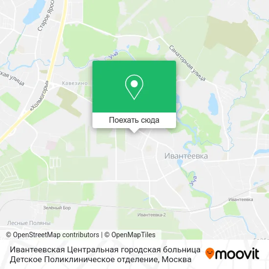 Карта Ивантеевская Центральная городская больница Детское Поликлиническое отделение