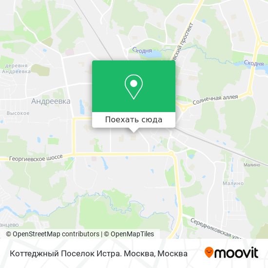 Карта Коттеджный Поселок Истра. Москва