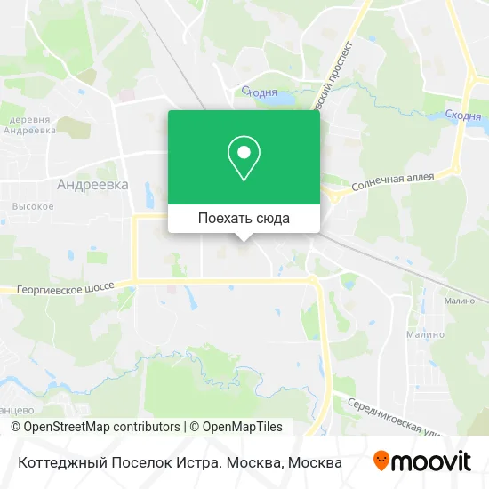 Карта Коттеджный Поселок Истра. Москва
