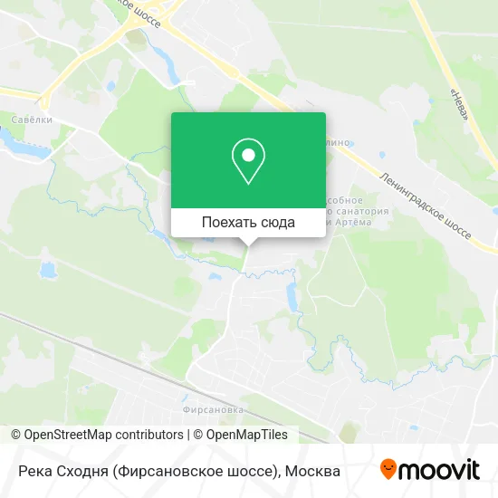 Карта Река Сходня (Фирсановское шоссе)