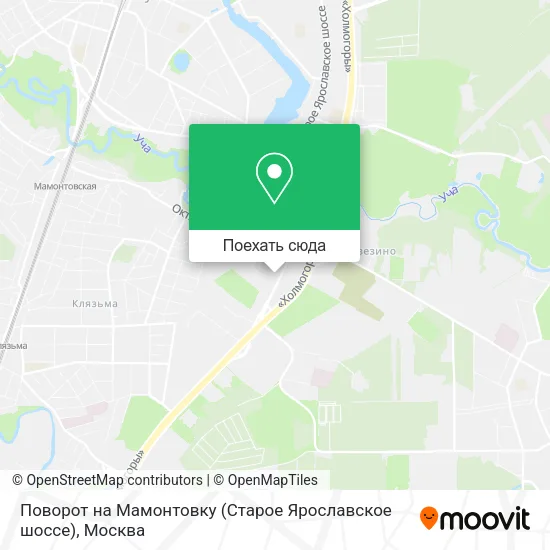 Карта Поворот на Мамонтовку (Старое Ярославское шоссе)